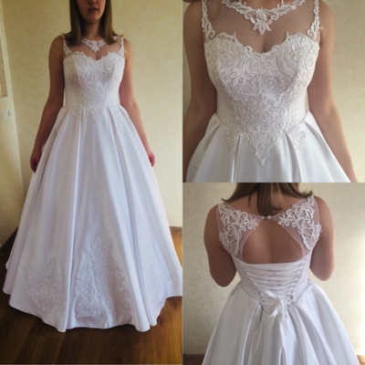 Атласное свадебное платье Альбина