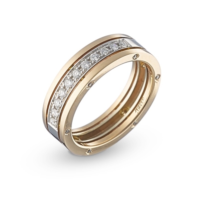 Обручальное кольцо в стиле BVALGARI